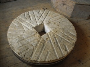 French burr stone from Carew Castle tidal mill